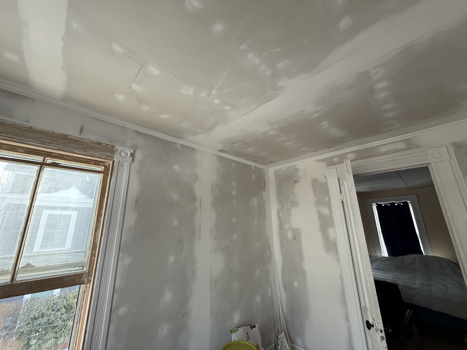 Ceiling preparation close-up