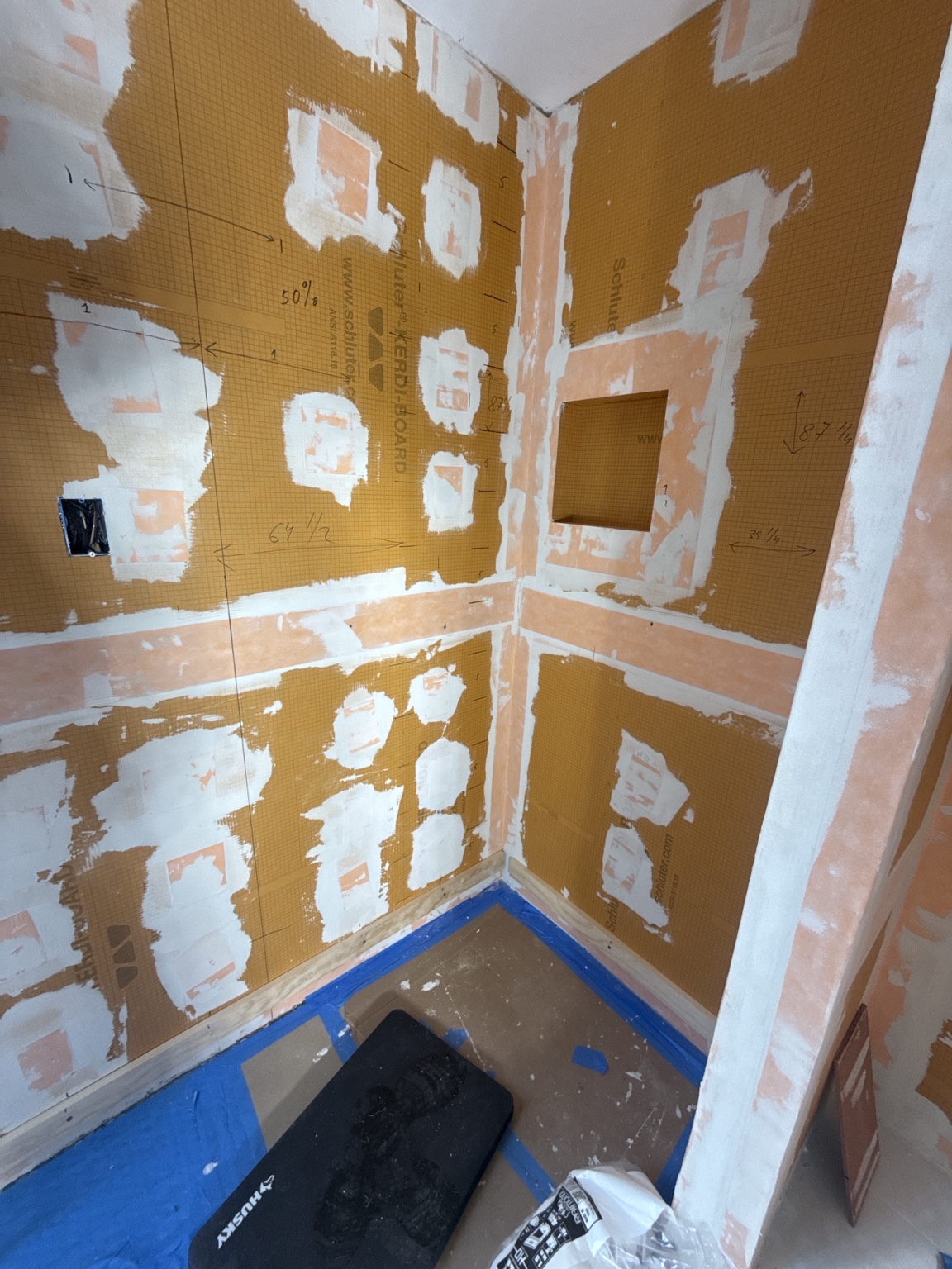 Bathroom wall waterproofing