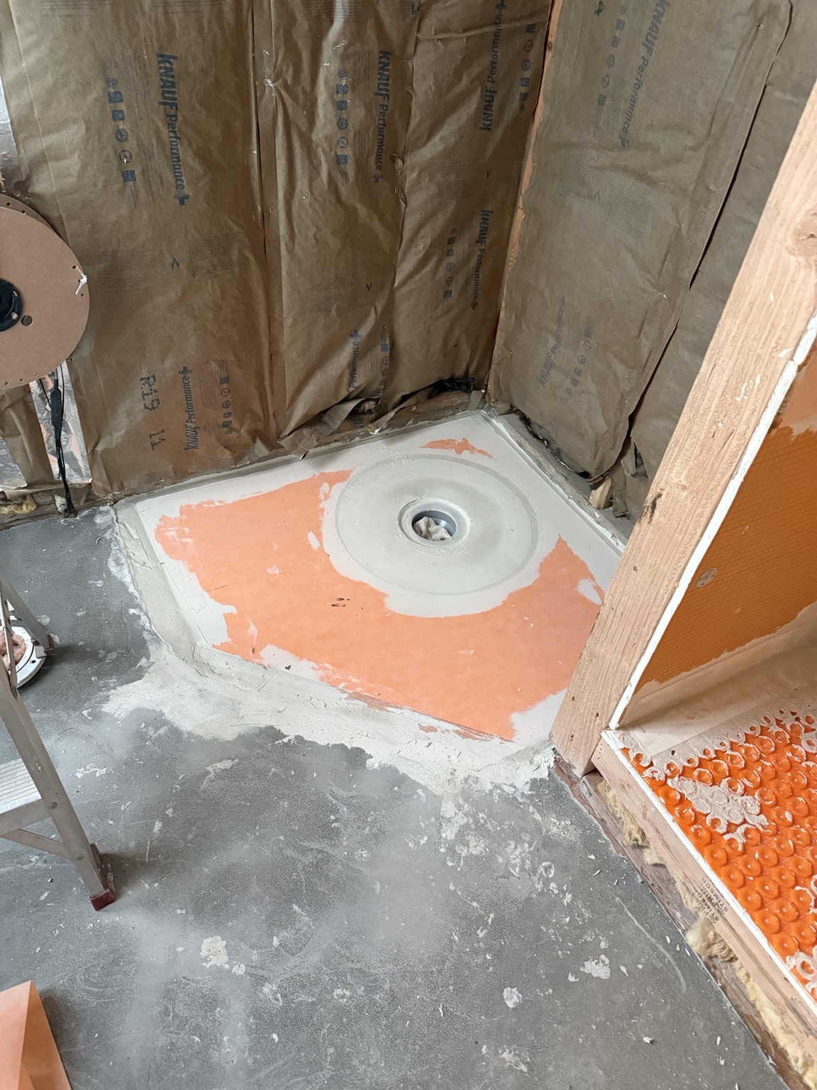 Shower base preparation